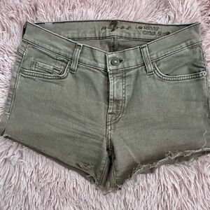 7 for All Mankind - Green Denim Shorts